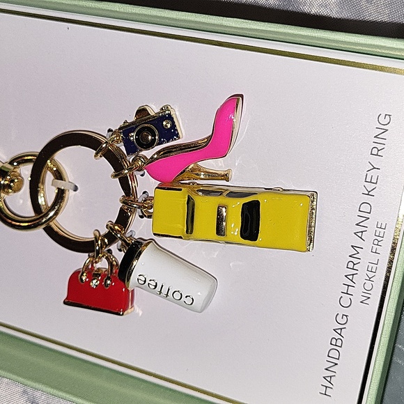 Taxi, Coffee, Camera, Satchel Stiletto Handbag Charm And Key Ring - Picture 3 of 4